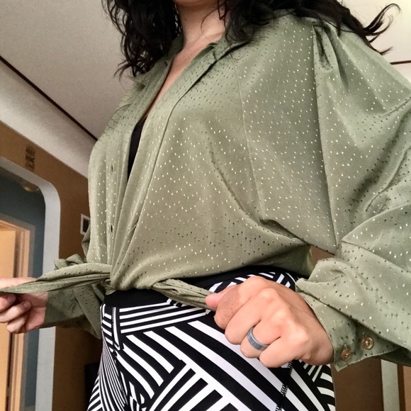 Vintage moss green button down